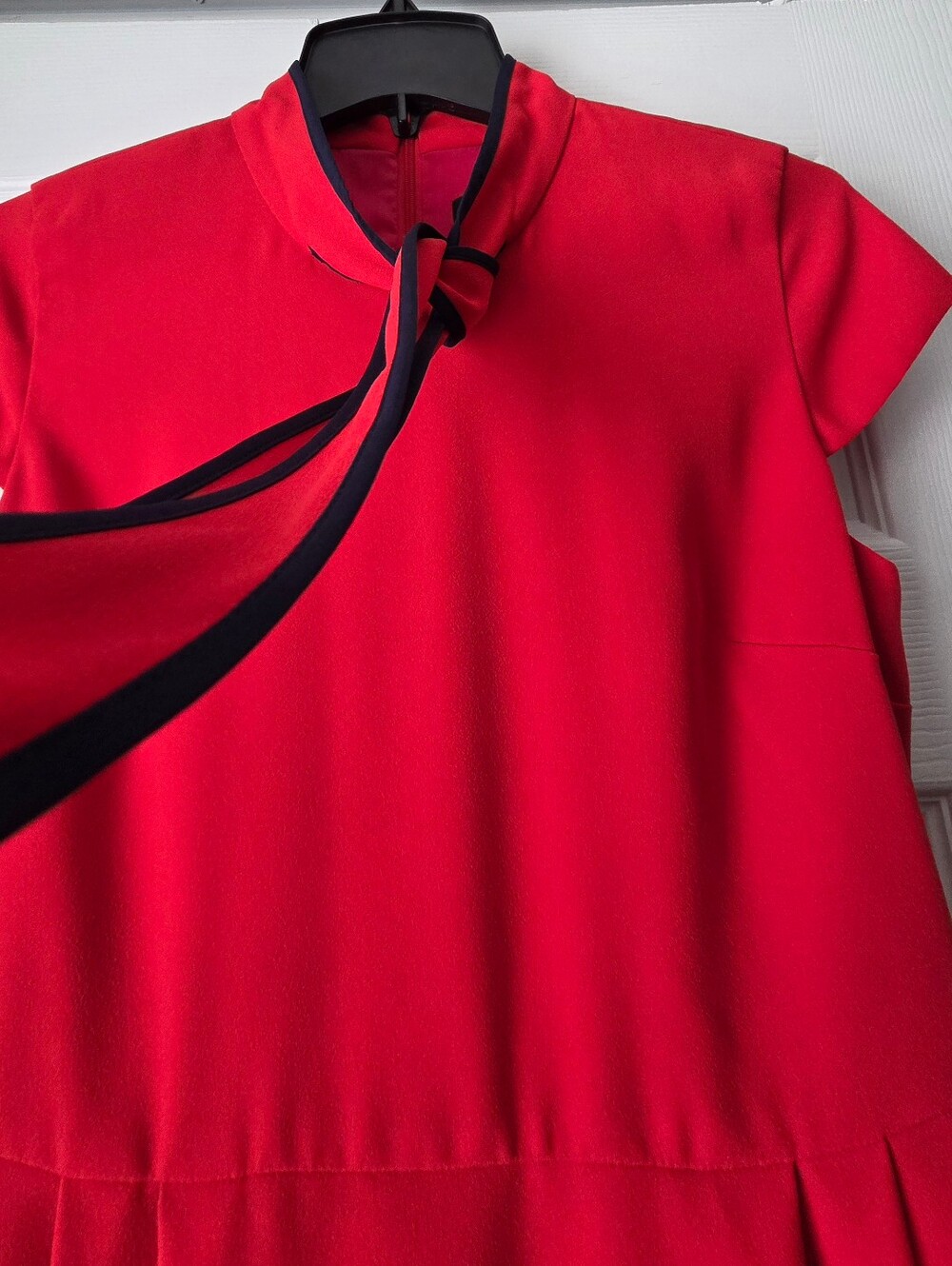 J. Crew Red Bow-Tie Fit & Flare Dress Size 6 - Picture 5 of 13